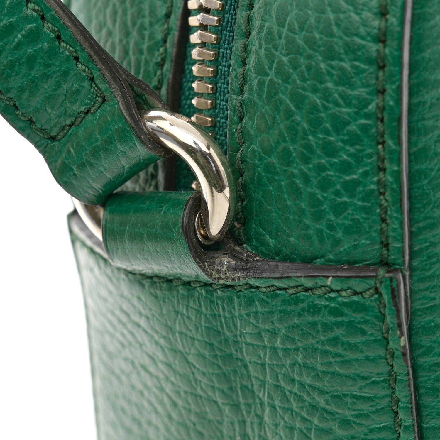 Gucci Pebbled Calfskin Small Soho Disco Bag Emerald Green 14 of 15