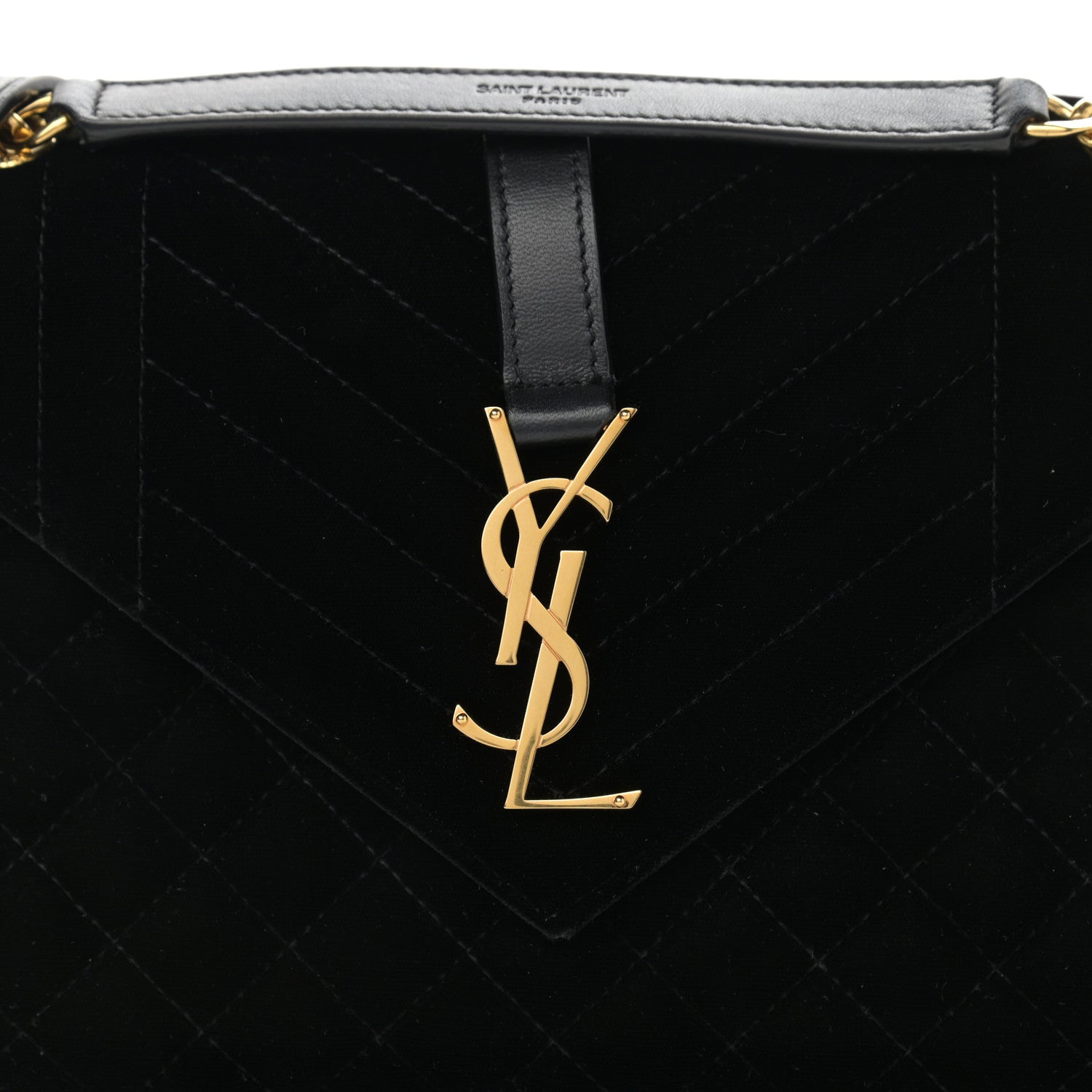 Saint Laurent Velvet Tri-Quilt Monogram Medium College Bag Black 8 of 14