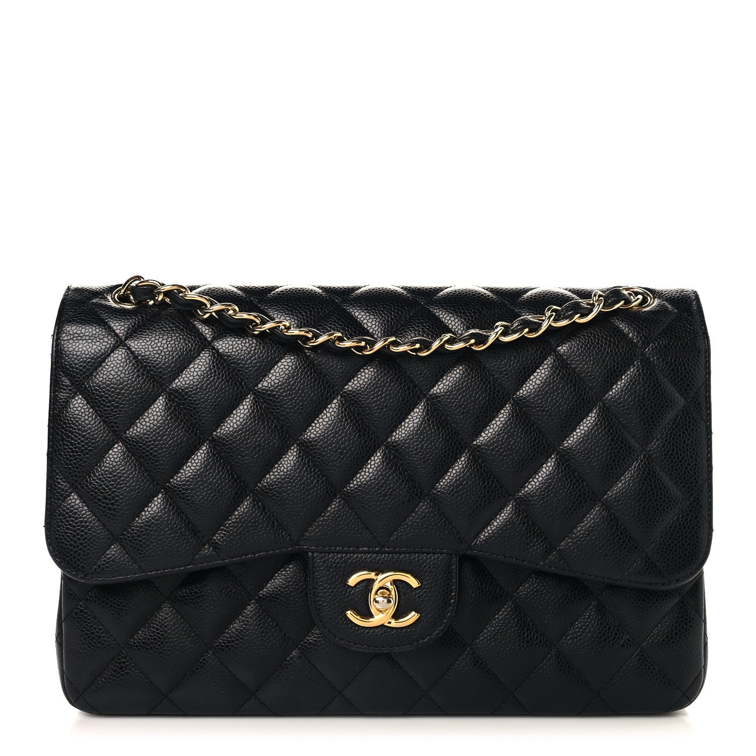 Chanel Caviar Quilted Jumbo Double Flap Black 1 of 10