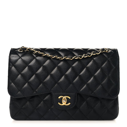 Chanel Caviar Quilted Jumbo Double Flap Black 1 of 10
