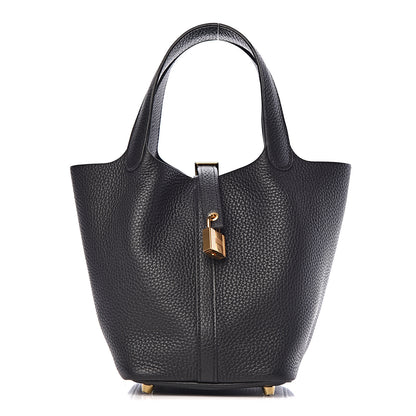 Hermes Taurillon Clemence Picotin Lock 18 PM Black 1 of 10