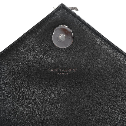 Saint Laurent Calfskin Matelasse Diamond Quilted Monogram Medium College Bag Black 6 of 9