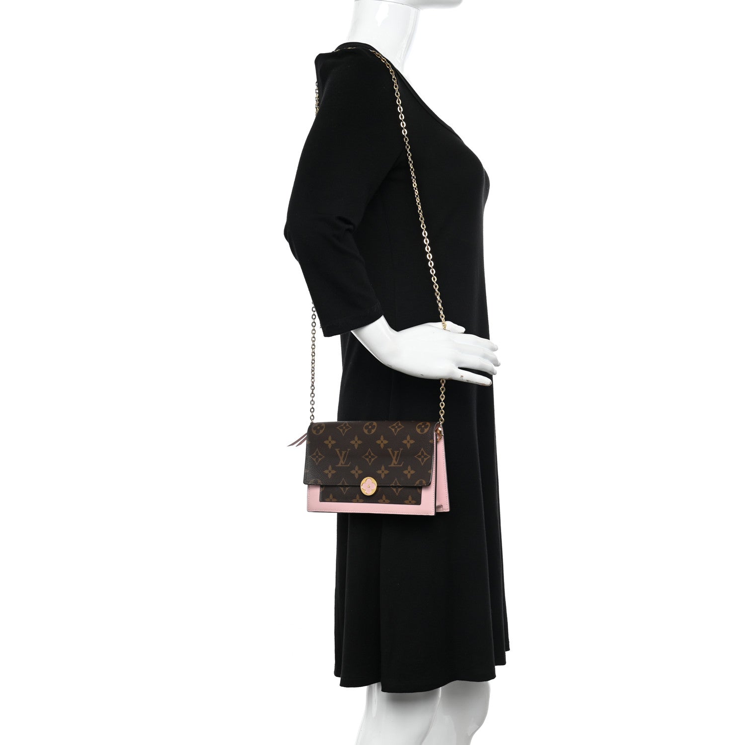 Louis Vuitton Monogram Flore Chain Wallet Rose Ballerine 2 of 10