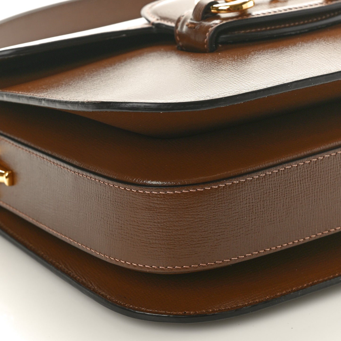Azalea Calfskin Horsebit 1955 Shoulder Bag Brown Sugar