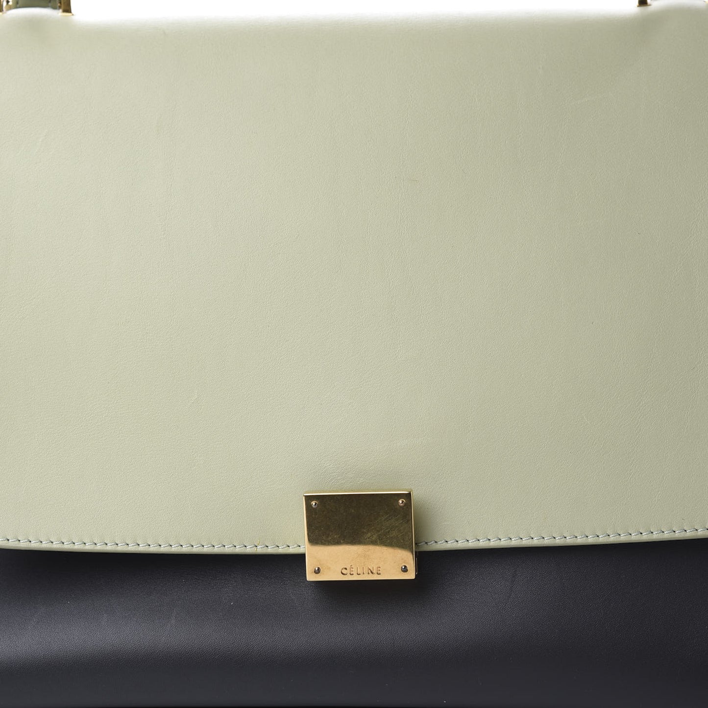 Smooth Calfskin Medium Tri-Color Trapeze Pistachio