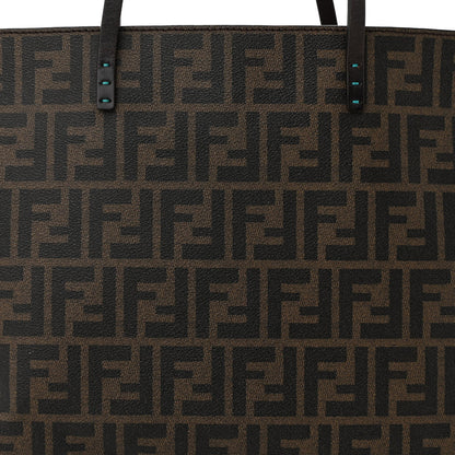 Fendi Zucca Spalmati Medium Roll Tote Tobacco Pavone 8 of 10