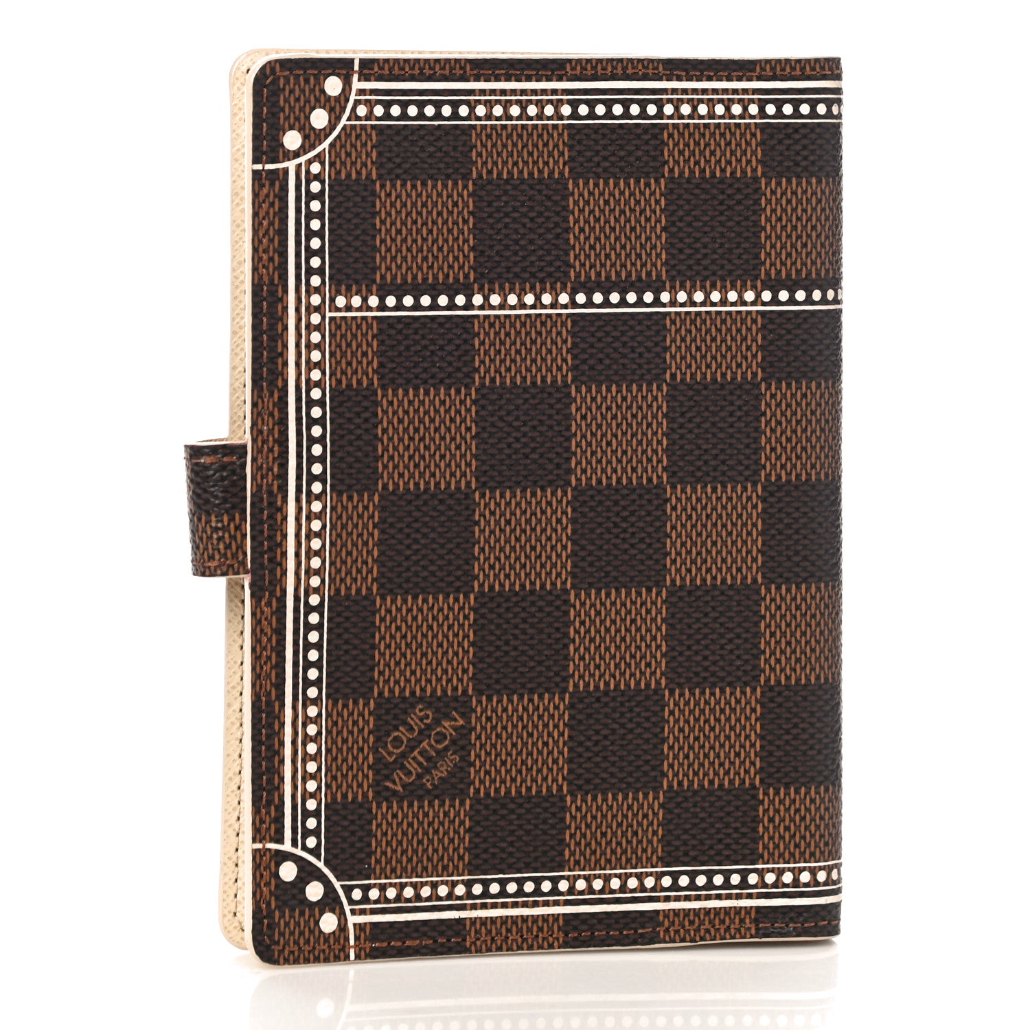 Louis Vuitton Damier Ebene Trunk Small Ring Agenda Cover White 3 of 10