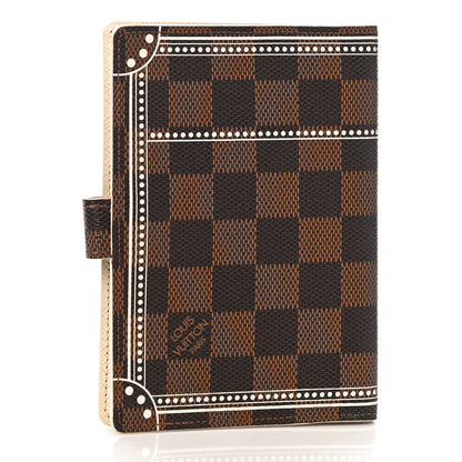 Louis Vuitton Damier Ebene Trunk Small Ring Agenda Cover White 3 of 10