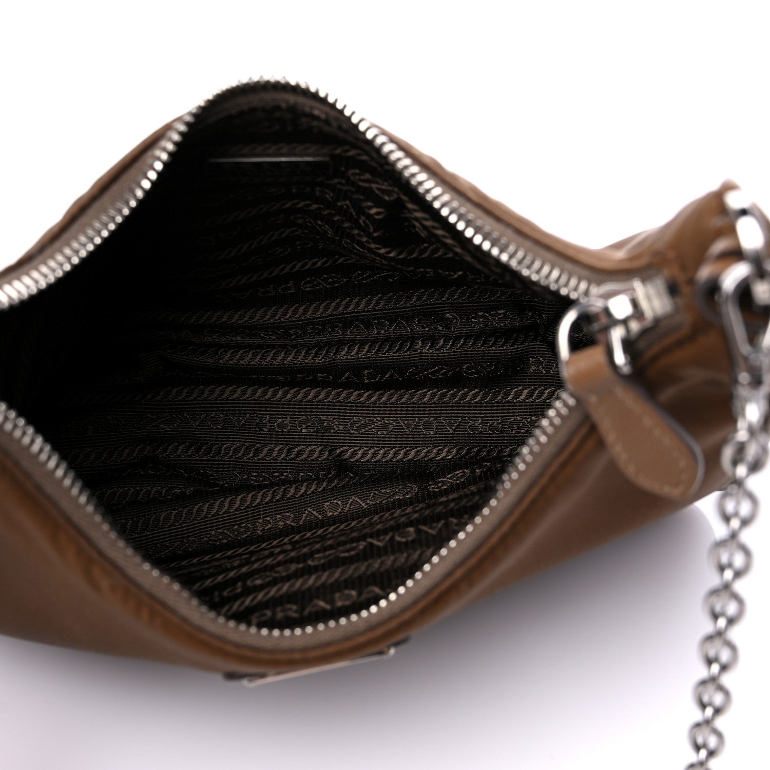 Prada Tessuto Nylon Saffiano Re-Edition 2005 Shoulder Bag Cacao 5 of 10
