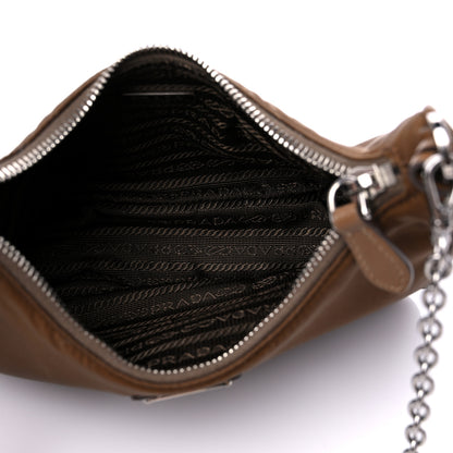 Prada Tessuto Nylon Saffiano Re-Edition 2005 Shoulder Bag Cacao 5 of 10