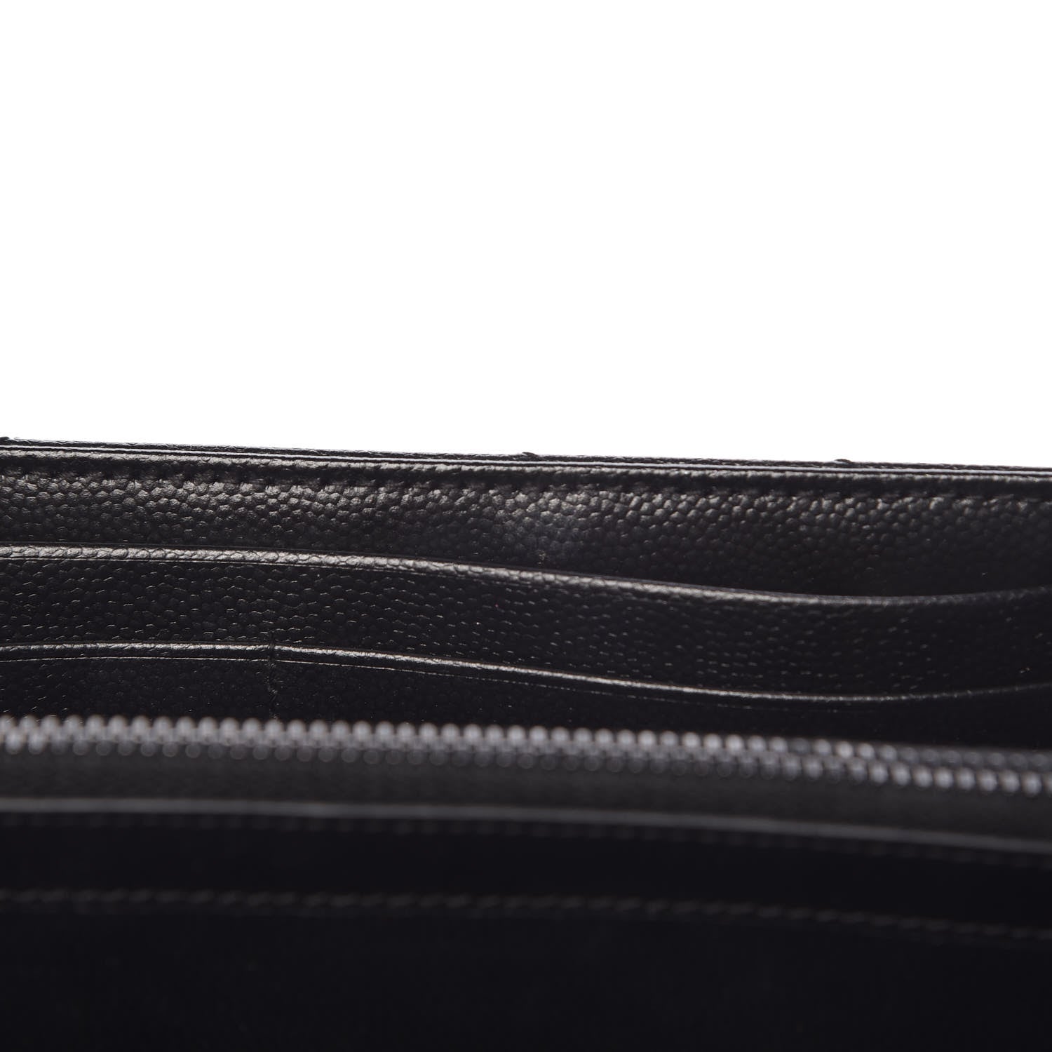 Saint Laurent Grain De Poudre Matelasse Chevron Monogram Chain Wallet Black 9 of 11
