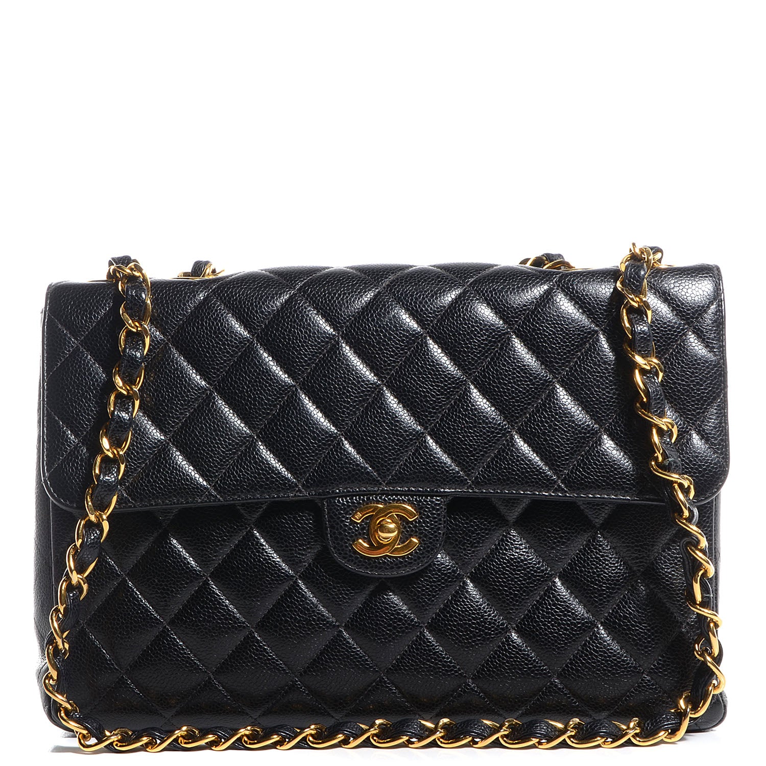 Chanel Caviar Quilted Jumbo Single Flap Black 1 of 8