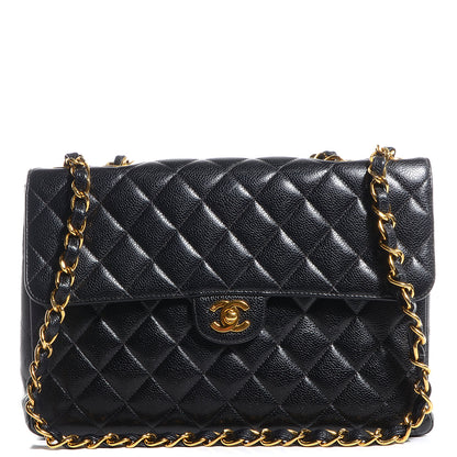 Chanel Caviar Quilted Jumbo Single Flap Black 1 of 8