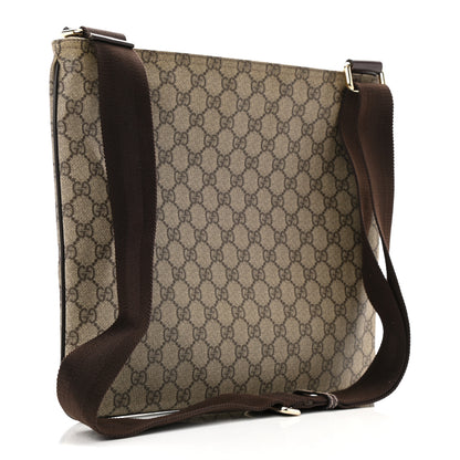 Gucci GG Supreme Monogram Medium Flat Messenger Bag Dark Brown 2 of 9