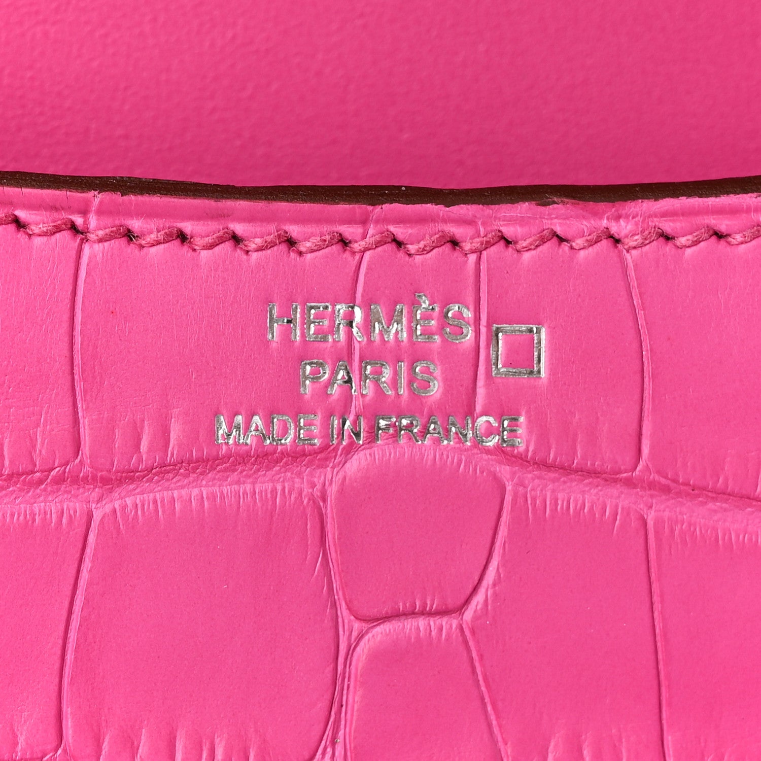 Hermes Matte Alligator Constance 18 Rose Shocking 6 of 10