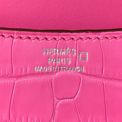 Hermes Matte Alligator Constance 18 Rose Shocking 6 of 10