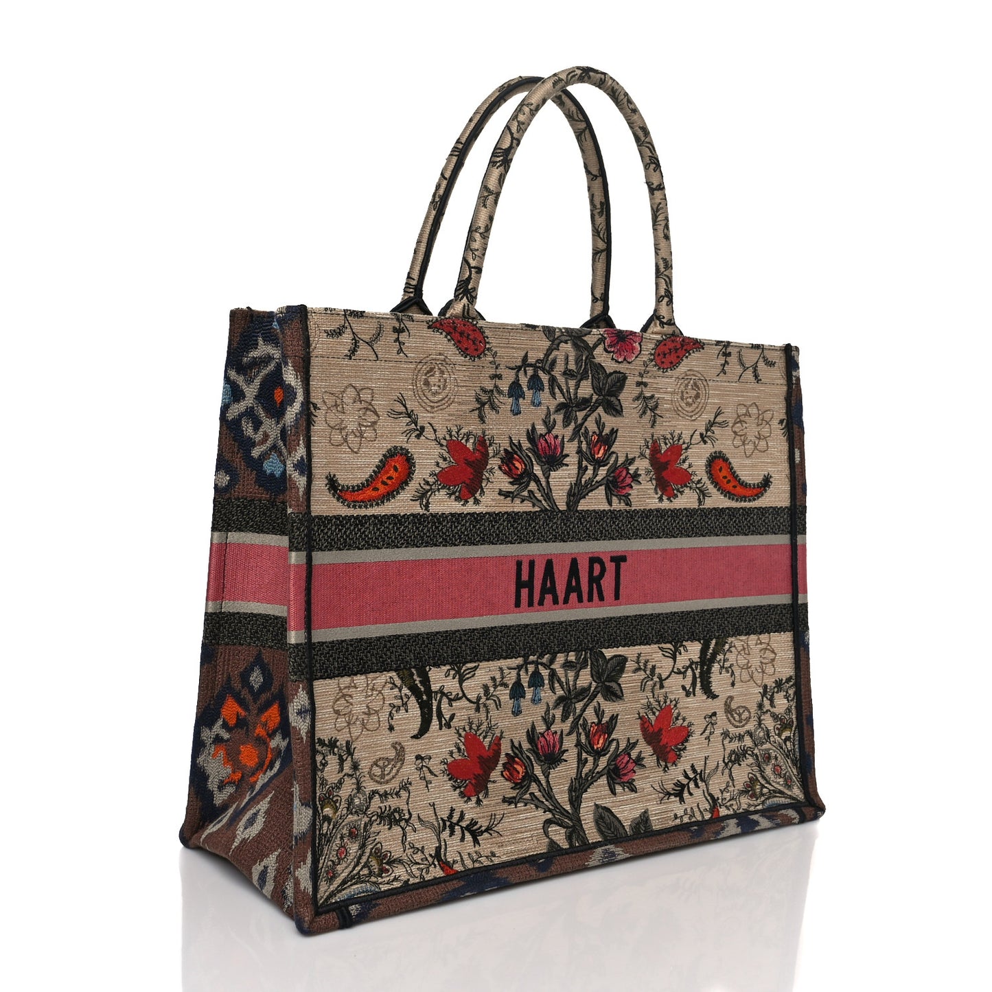 Canvas Embroidered Large Broderie Dior Flowers Book Tote Multicolor