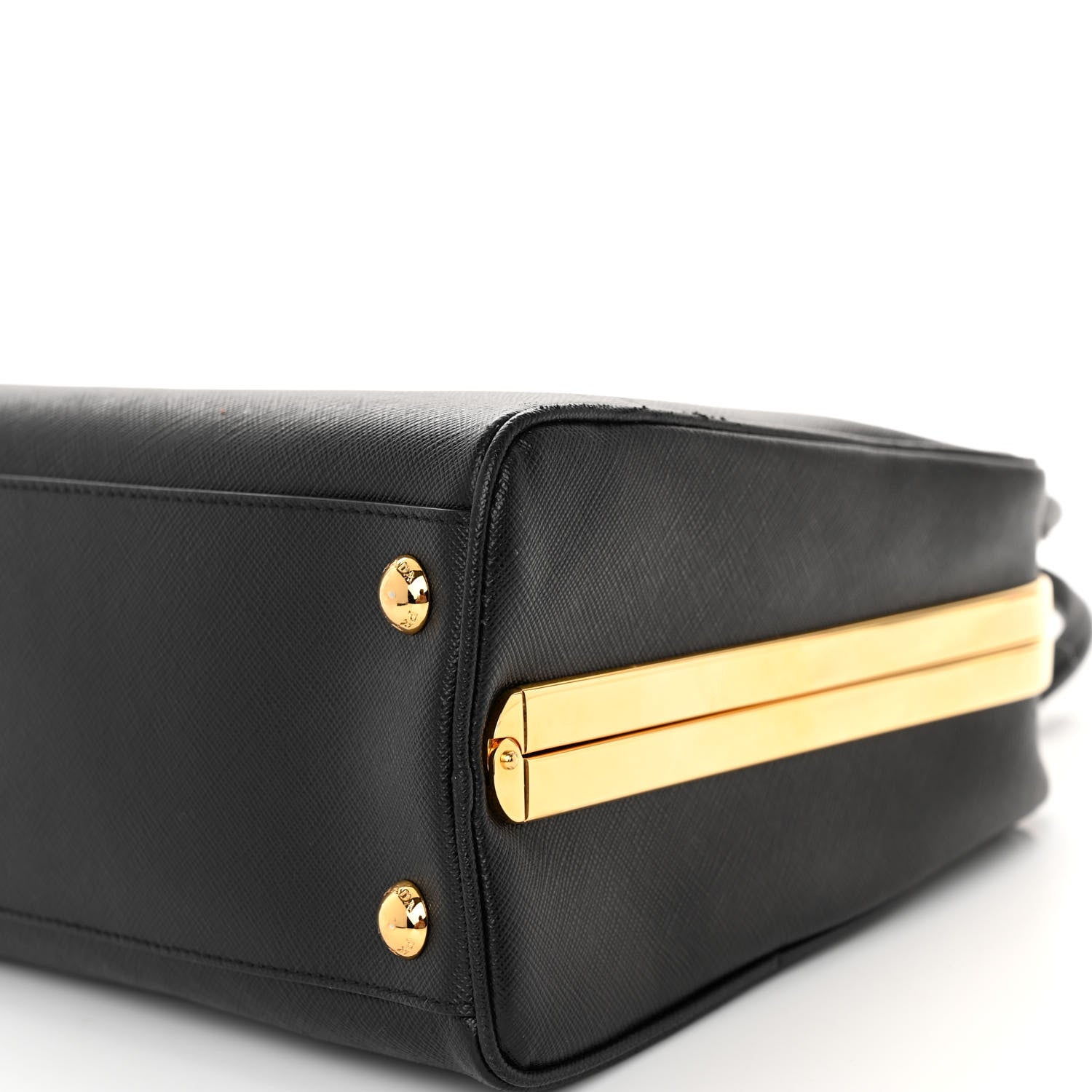 Prada Saffiano Vernice Pyramid Bag Black 9 of 9