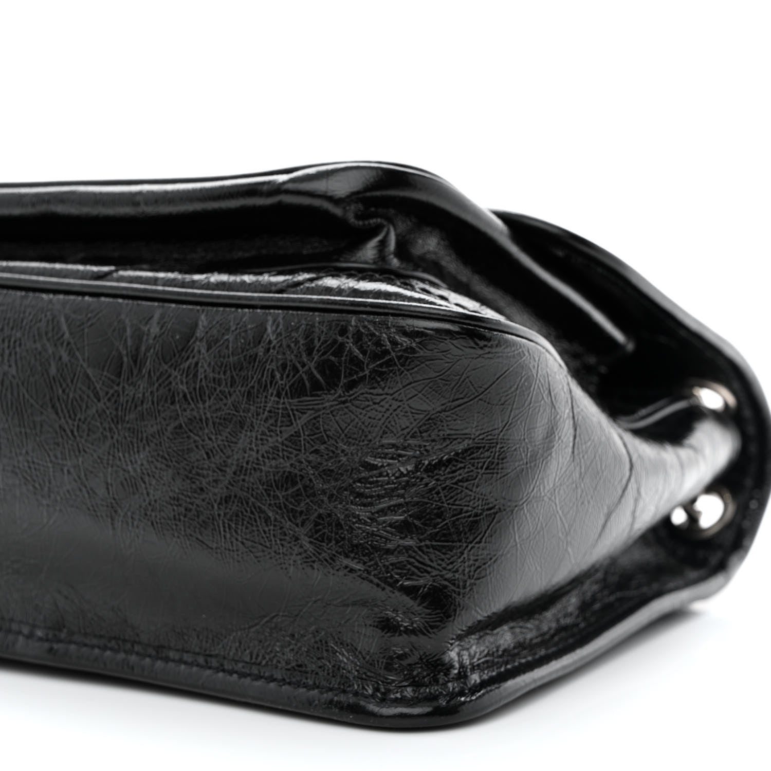 Saint Laurent Crinkled Calfskin Matelasse Monogram Medium Niki Chain Satchel Black 10 of 10