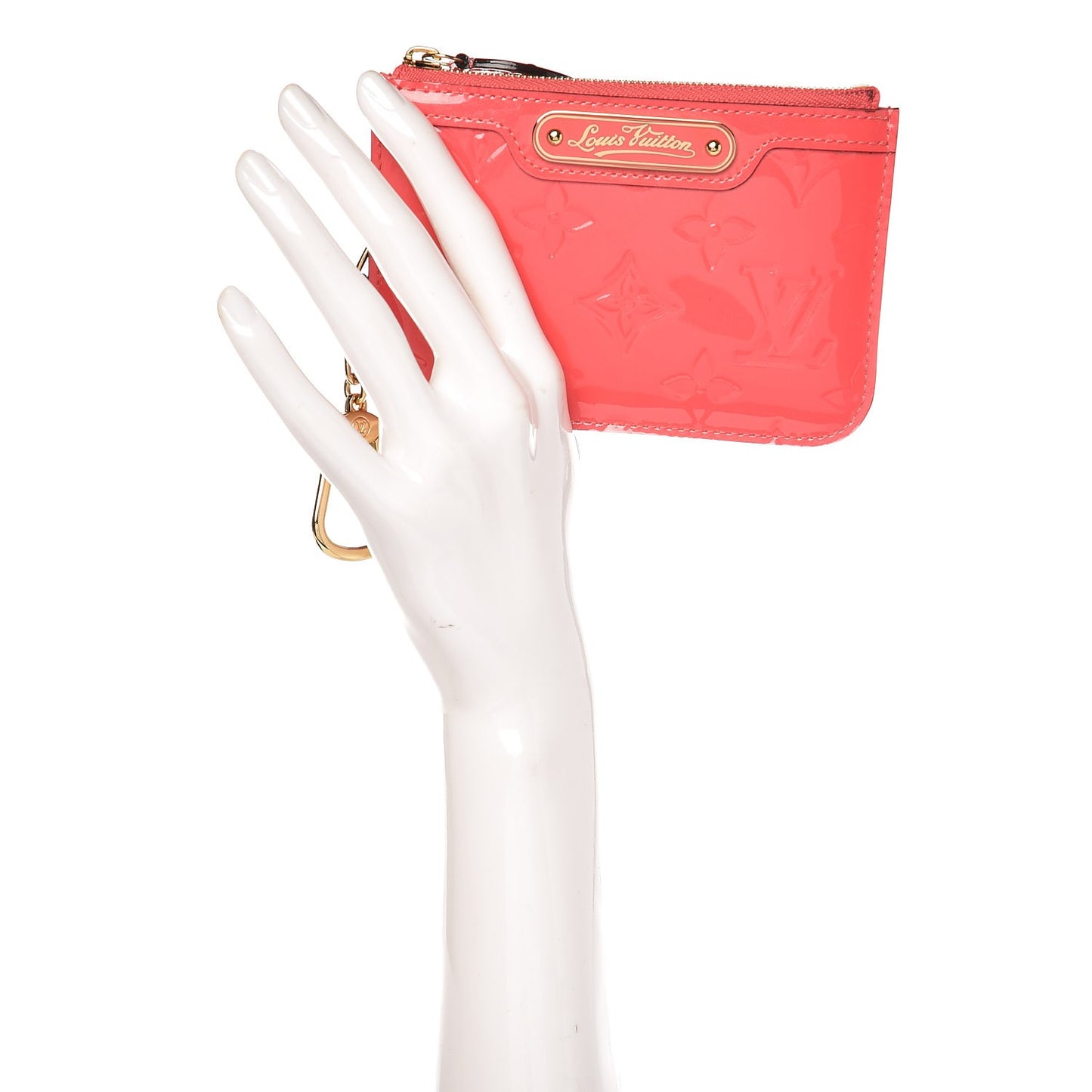 Vernis Key Pouch Rose Litchi