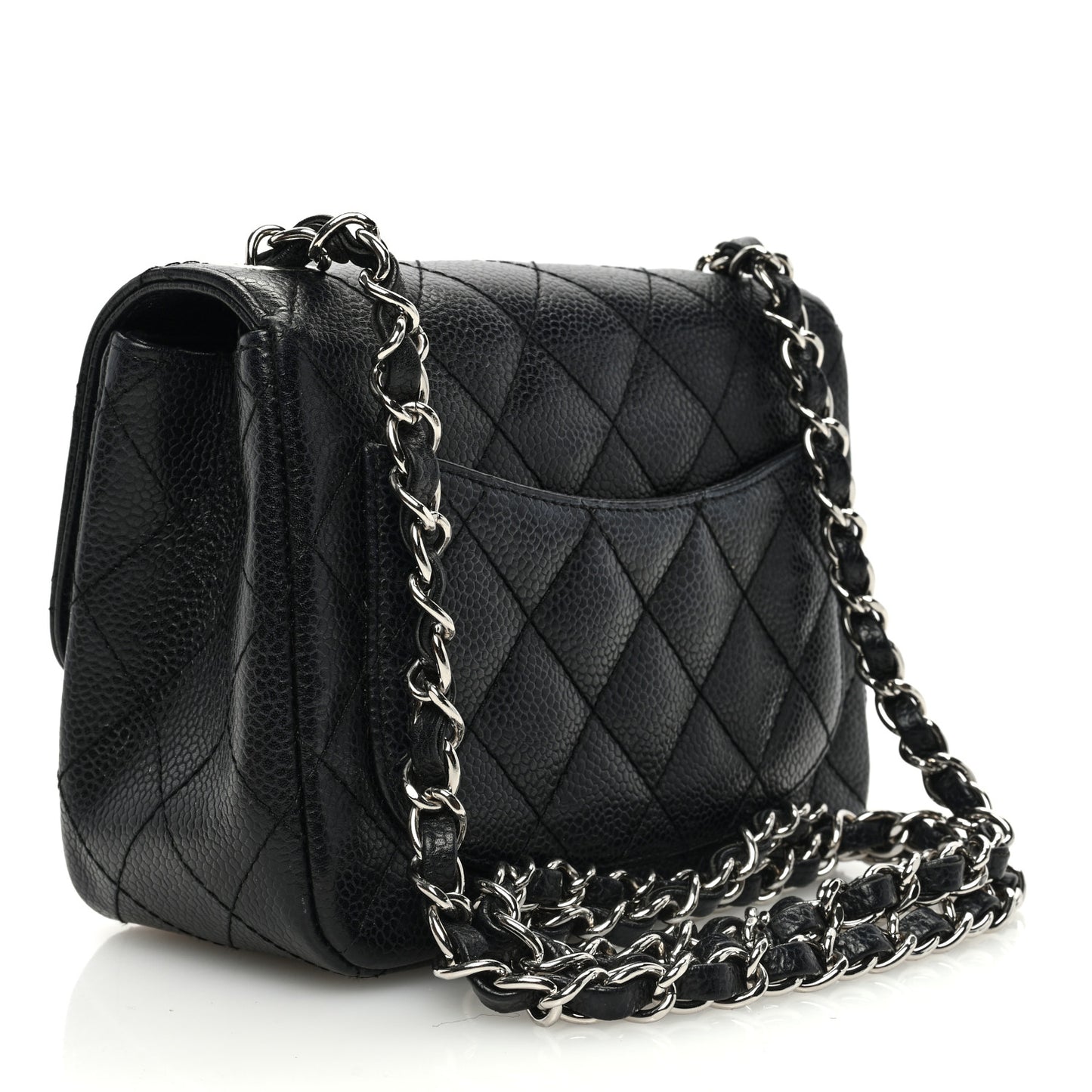 Caviar Quilted Mini Square Flap Black