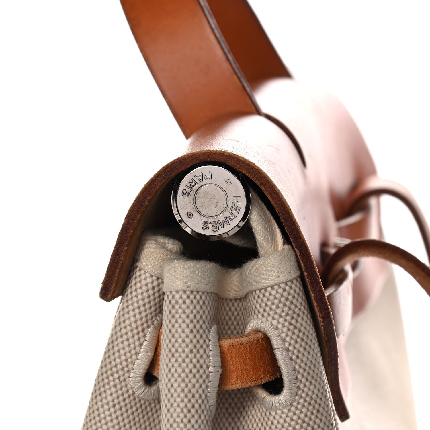 Hermes Toile Vache Calfskin Herbag 30 PM Backpack Natural 8 of 17