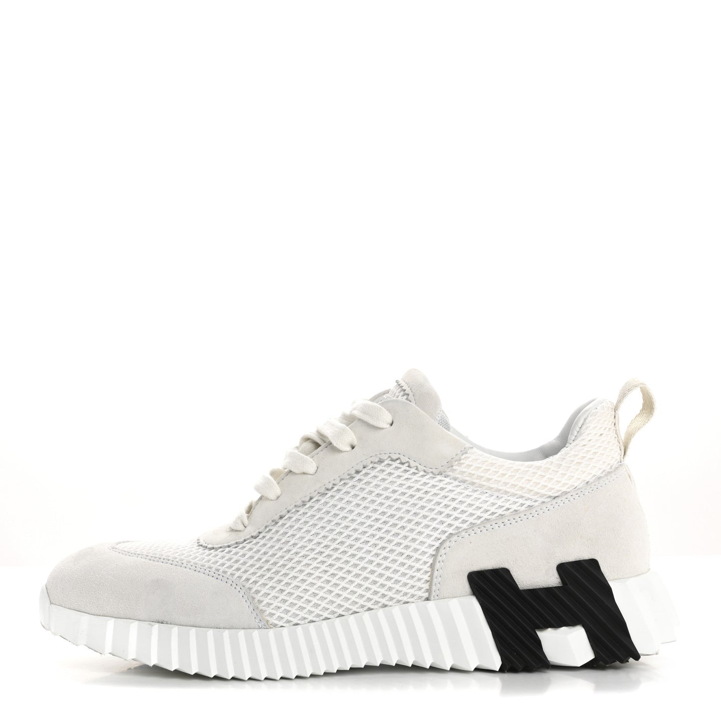Air Mesh Suede Goatskin Bouncing Sneakers 39 White Black
