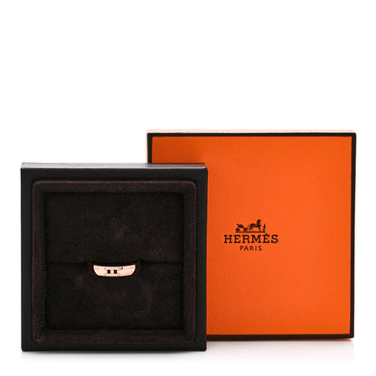 Hermes 18K Rose Gold Diamond Ever Herakles Wedding Band Ring 55 7.25 5 of 5