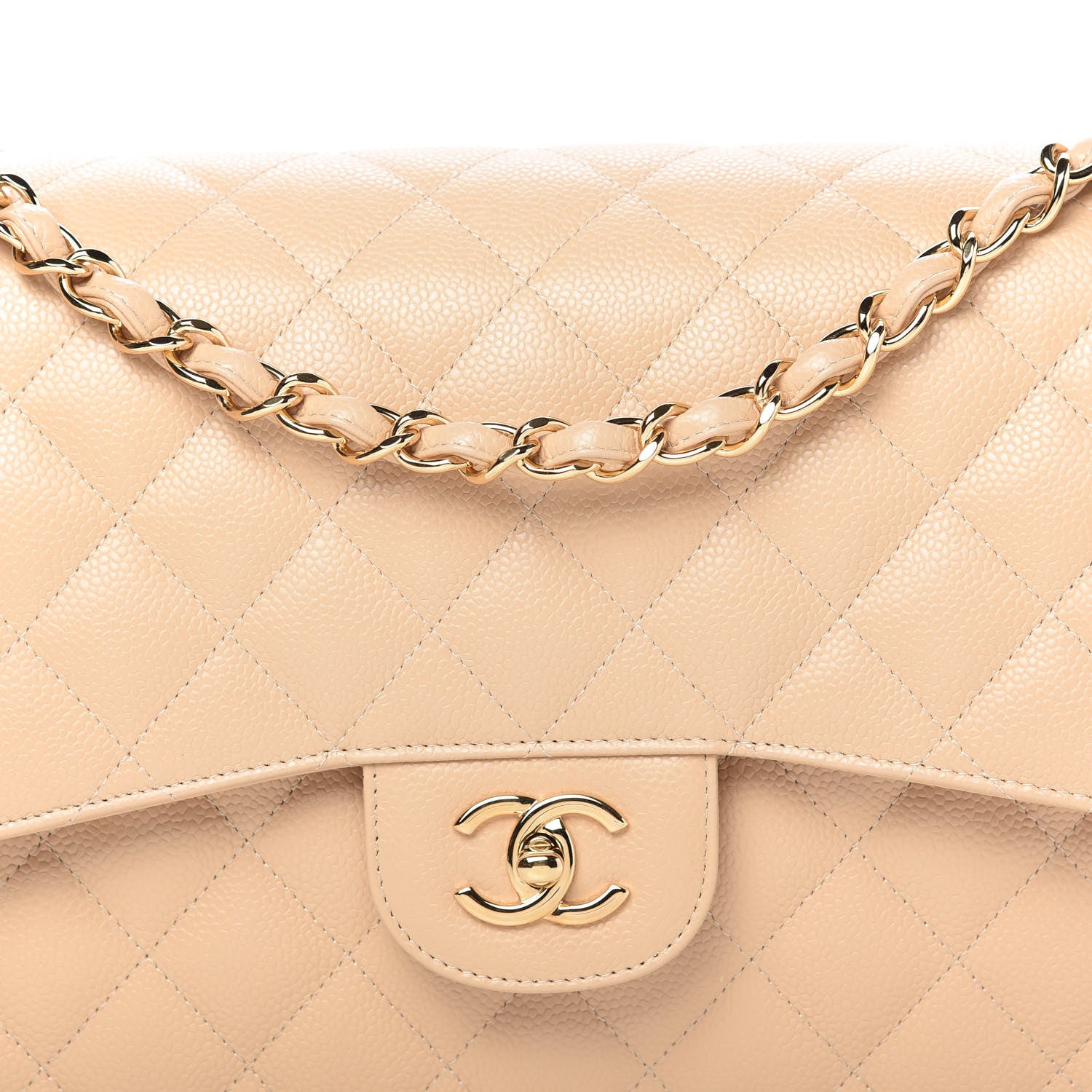 Chanel Caviar Quilted Jumbo Double Flap Beige Clair 10 of 11