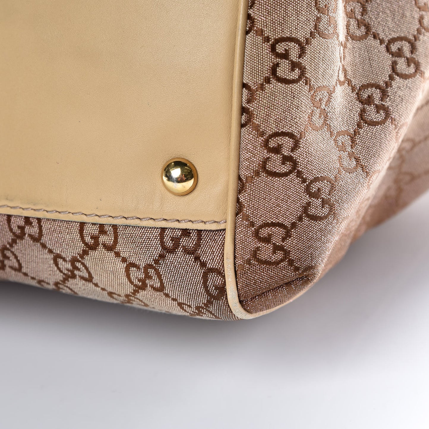 Monogram Lurex Medium Scarlett Studded Interlocking G Top Handle Bag Bronze
