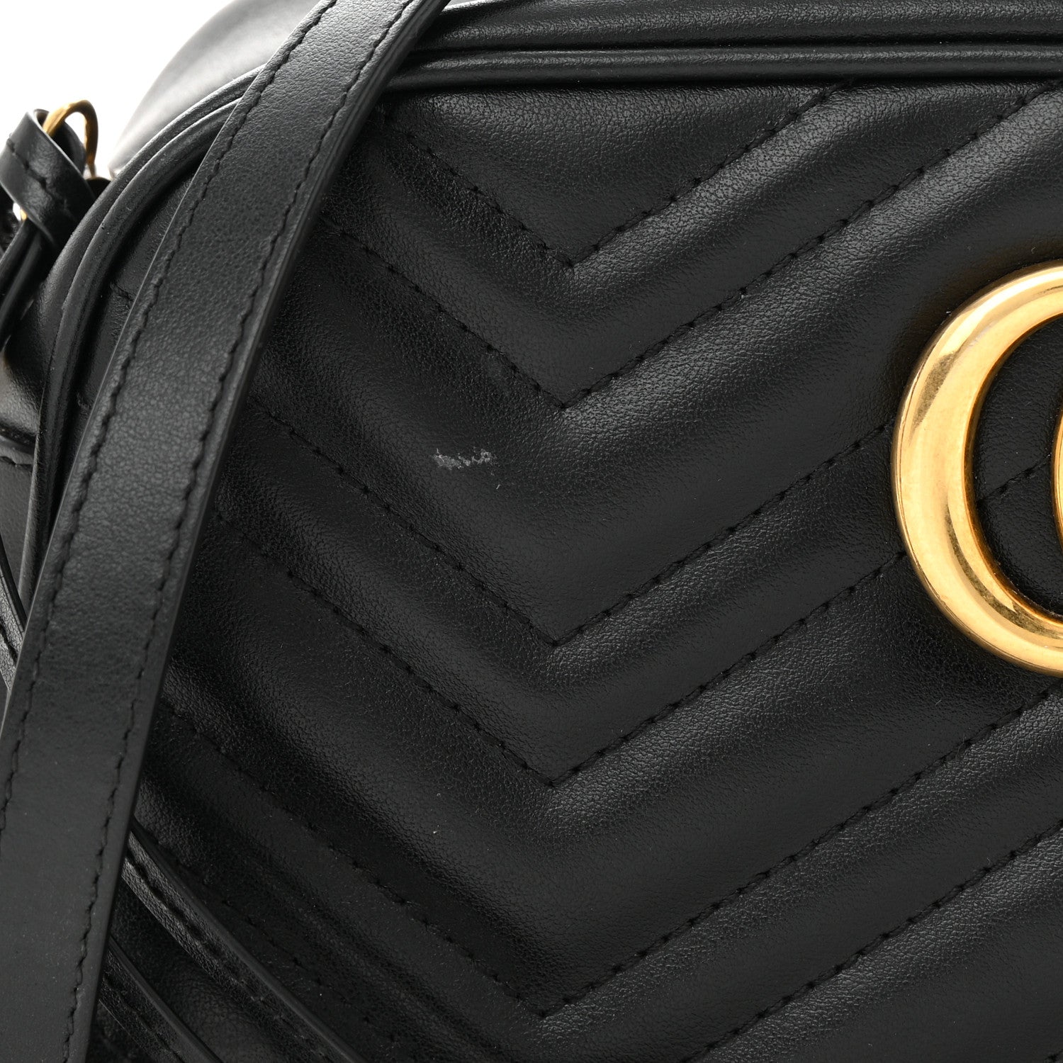 Gucci Calfskin Matelasse Small GG Marmont Chain Shoulder Bag Black 11 of 12