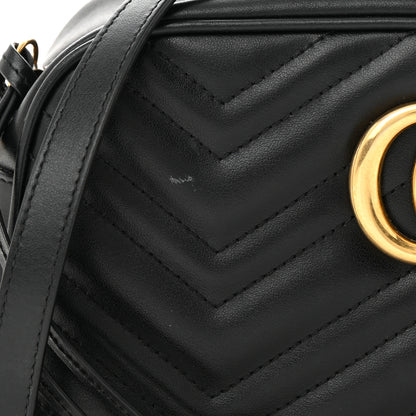 Gucci Calfskin Matelasse Small GG Marmont Chain Shoulder Bag Black 11 of 12