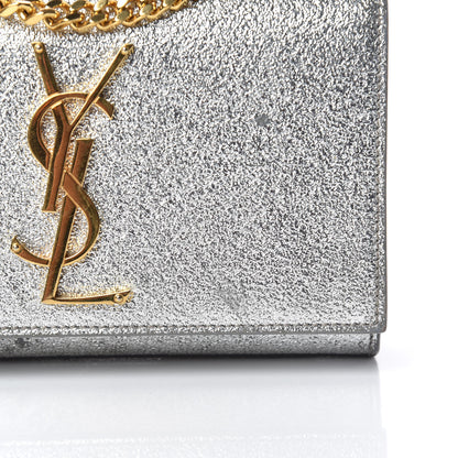 Saint Laurent Metallic Calfskin Small Classic Monogram Kate Satchel Pale Gold 14 of 18