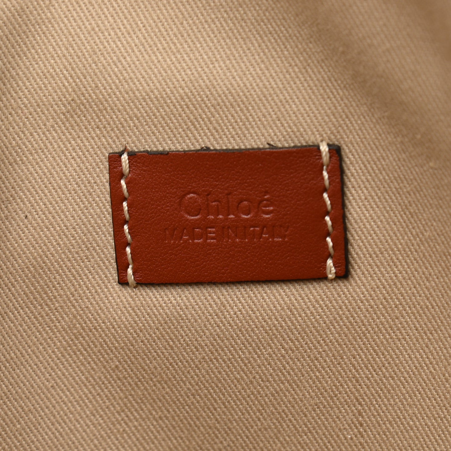 Cotton Calfskin Woody Belt Bag Beige Brown