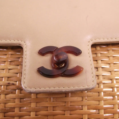 Chanel Vintage Straw Bag w/Tortoise CC Lock 12 of 14