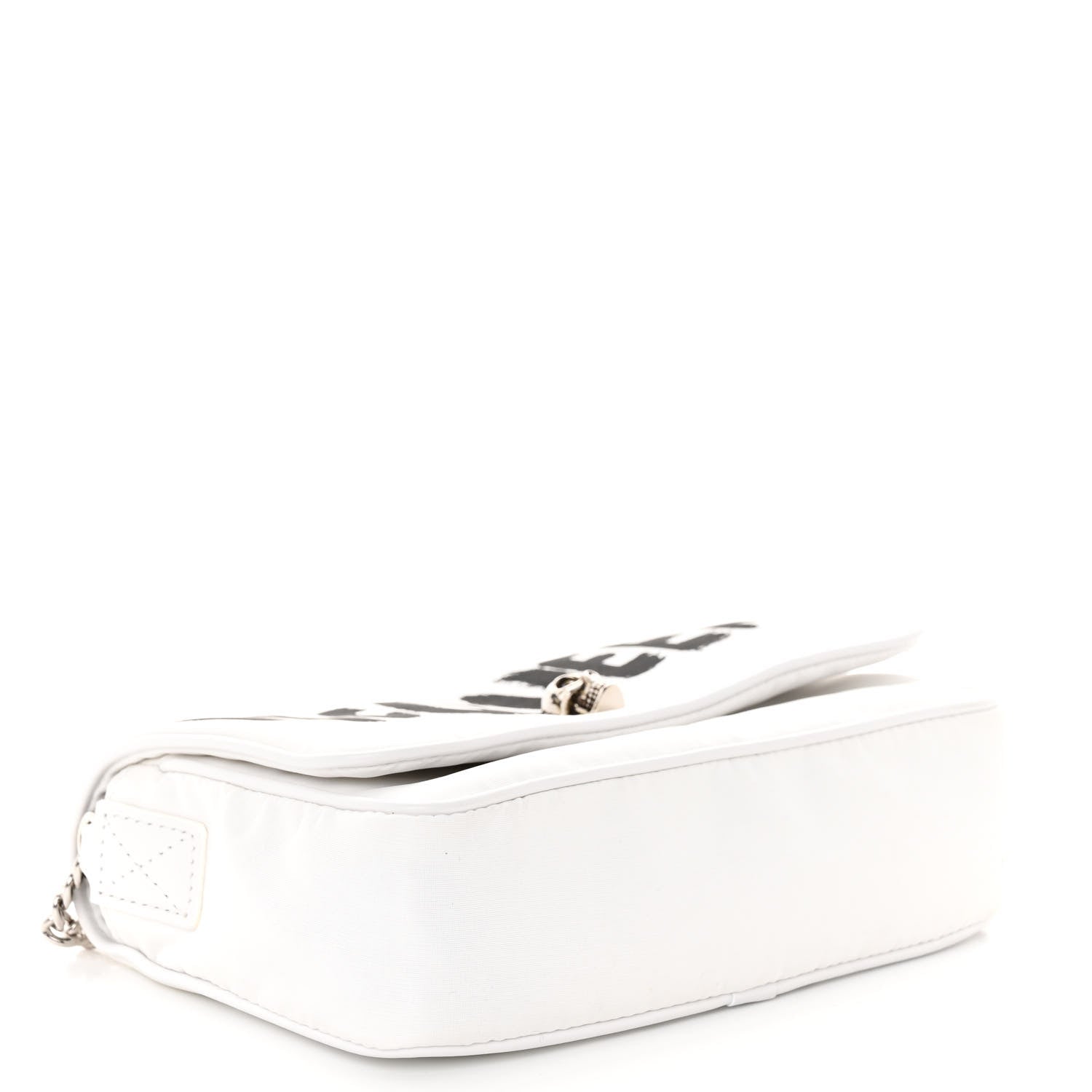 Alexander McQueen Nylon Graffiti Skull Small Crossbody Bag White Black 4 of 10