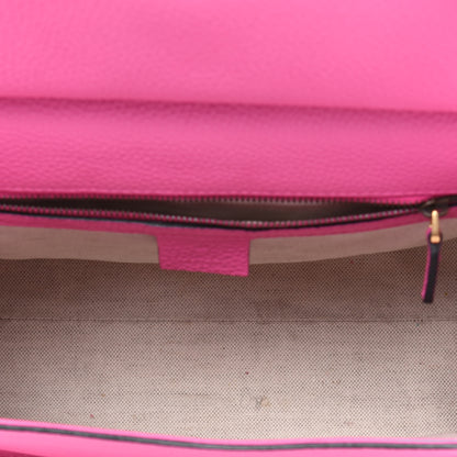 Gucci Calfskin Small GG Marmont Top Handle Bag Pink Tropical Flower 6 of 24