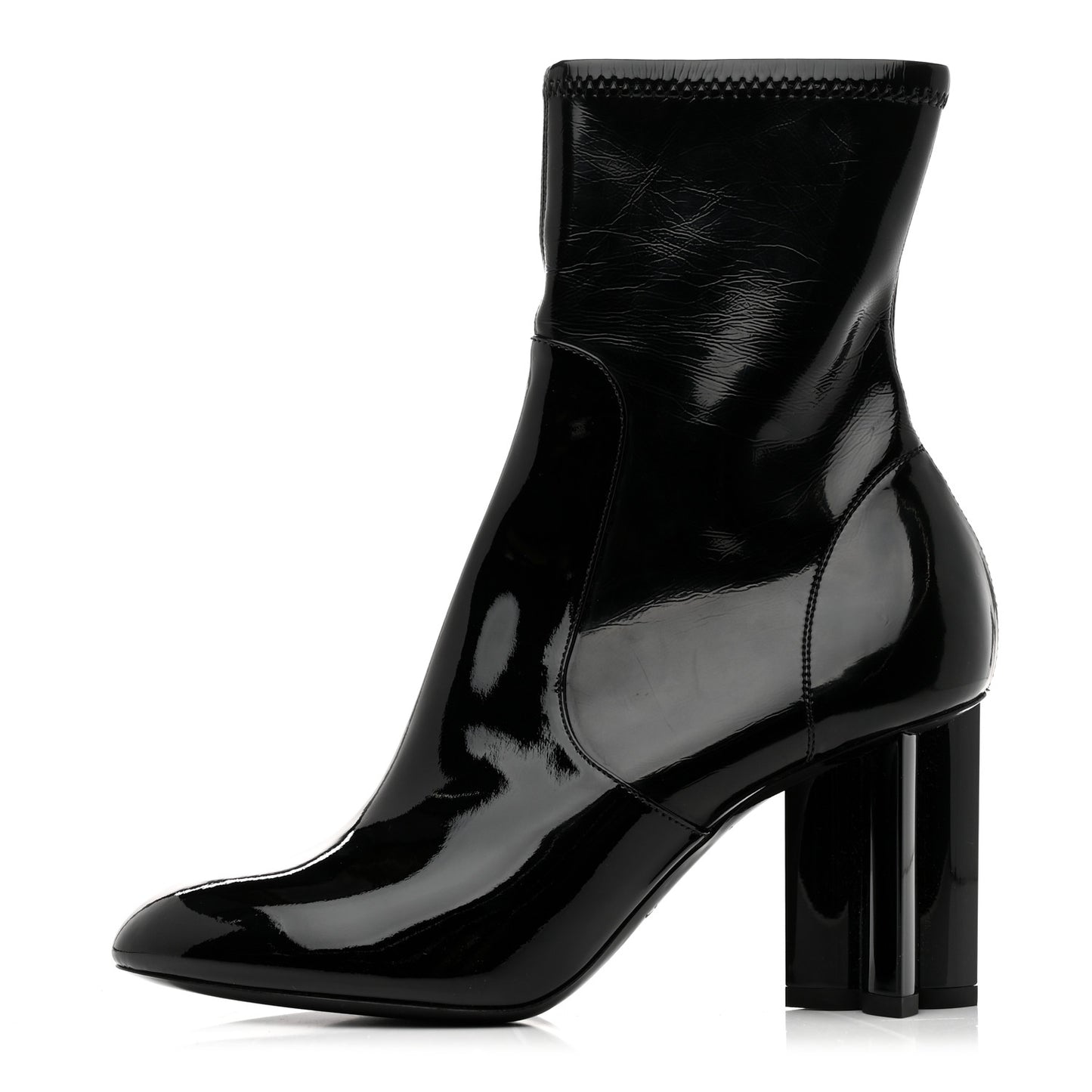 Patent Silhouette Ankle Boots 36.5 Black