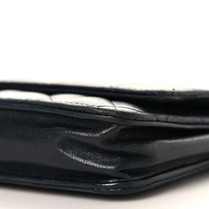 Chanel Lambskin Quilted Wallet On Chain WOC Black 11 of 11