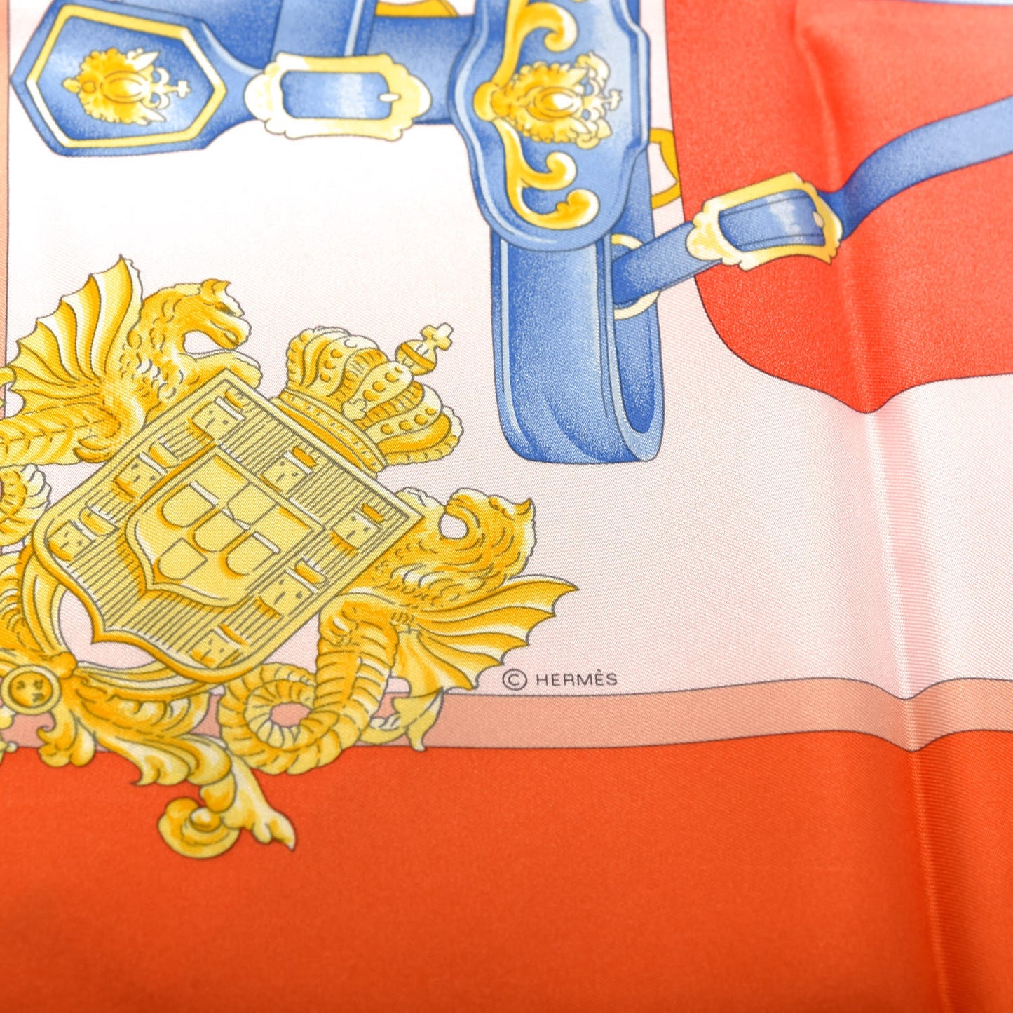 Silk Harnais De Cour Scarf 90 Orange
