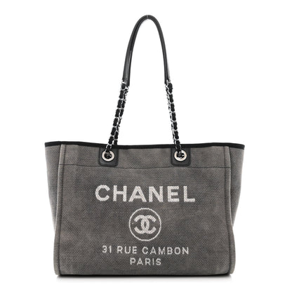Chanel Canvas Small Deauville Tote Grey 1 of 16