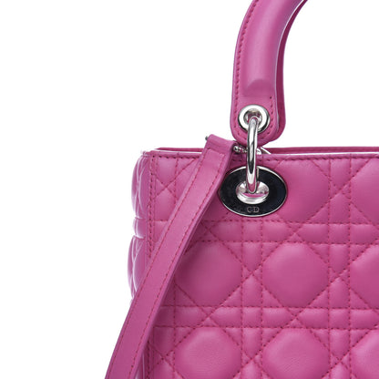 Christian Dior Lambskin Cannage Medium Lady Dior Fuchsia 11 of 14