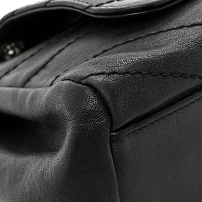 Saint Laurent Pebbled Lambskin Chevron Monogram Small Nolita Black 14 of 17