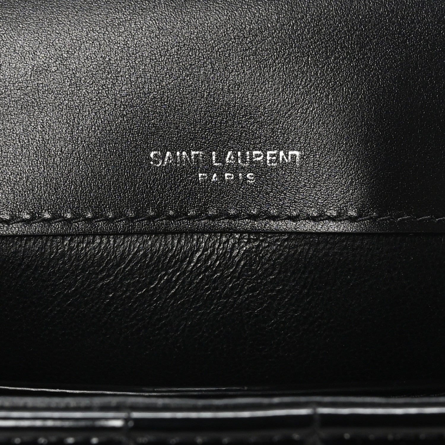 Saint Laurent Patent Calfskin Matelasse Monogram Small Vicky Chain Bag Black 6 of 9
