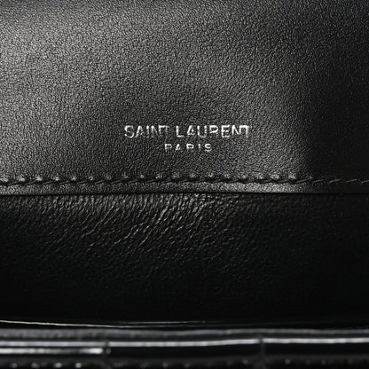 Saint Laurent Patent Calfskin Matelasse Monogram Small Vicky Chain Bag Black 6 of 9