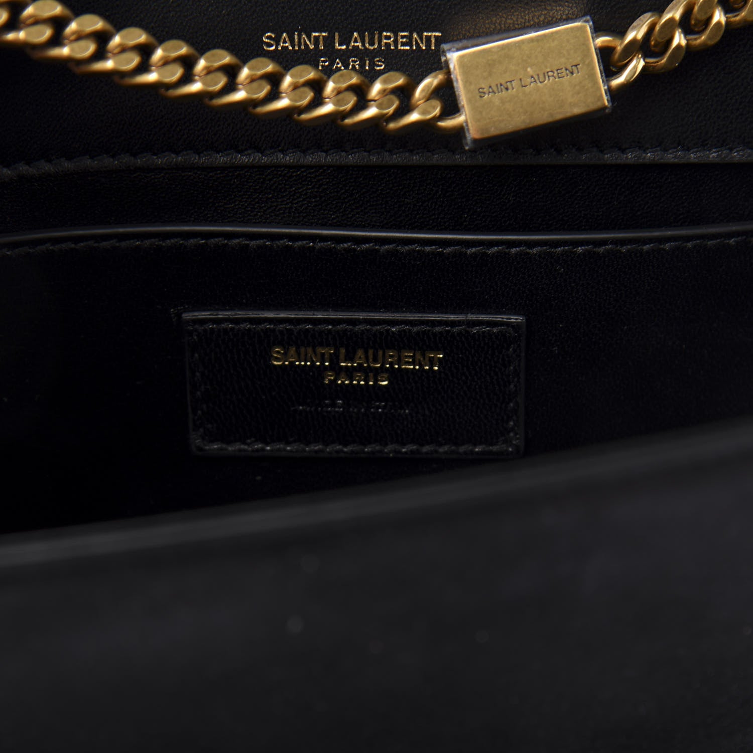 Saint Laurent Suede Small Classic Monogram Palm Tree Kate Satchel Black 6 of 10