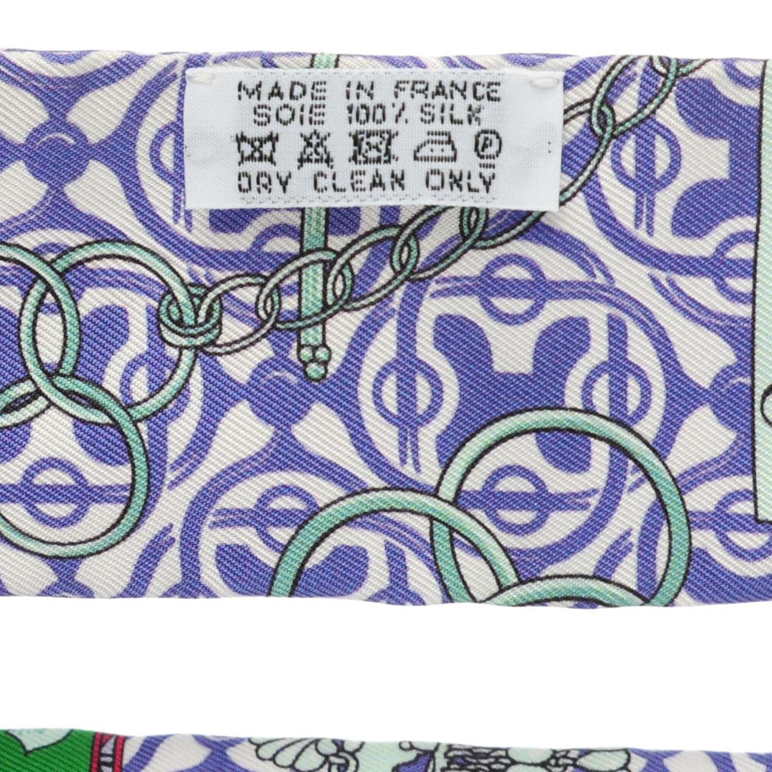 Hermes Silk Mors Et Gourmettes Remix Twilly Parme Vert Mauve 4 of 6