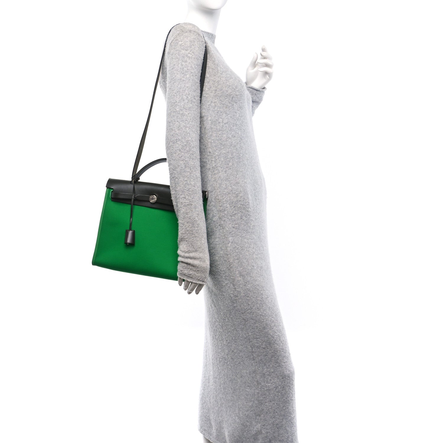 Hermes Vache Hunter Toile Herbag Zip 31 PM Cactus Bleu Indigo 2 of 12