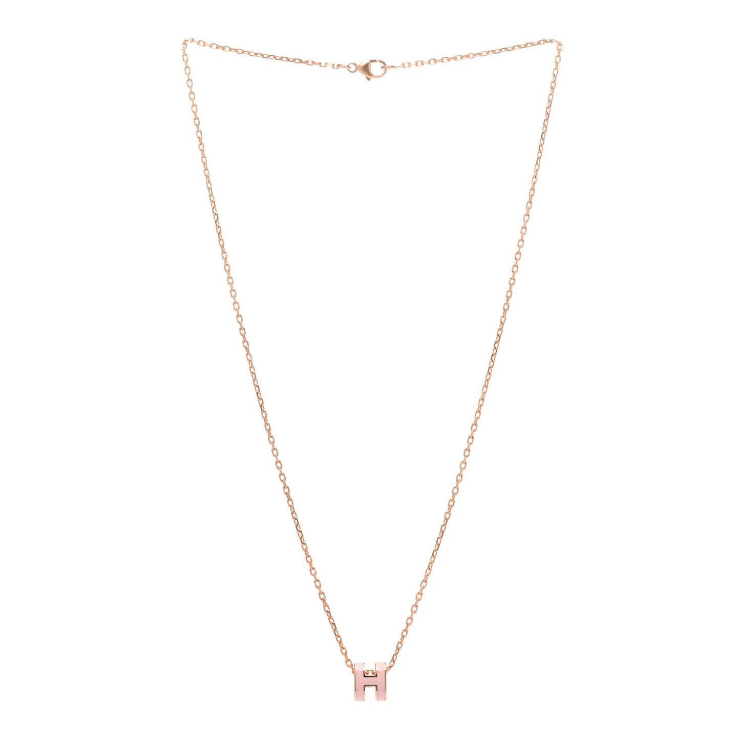 Lacquered Rose Gold Mini Pop H Pendant Necklace Rose Dragee