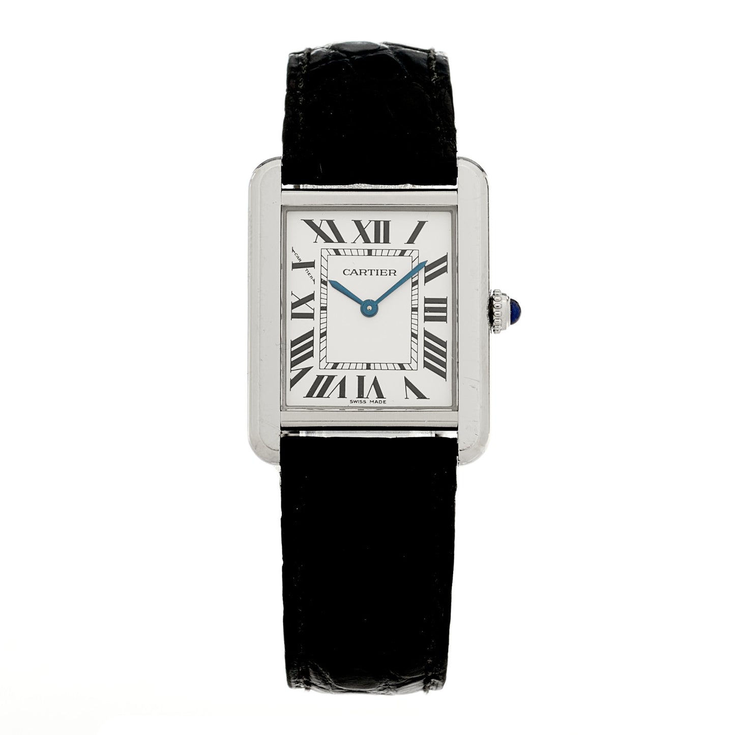 Stainless Steel Alligator 24mm Tank Solo Quartz Watch